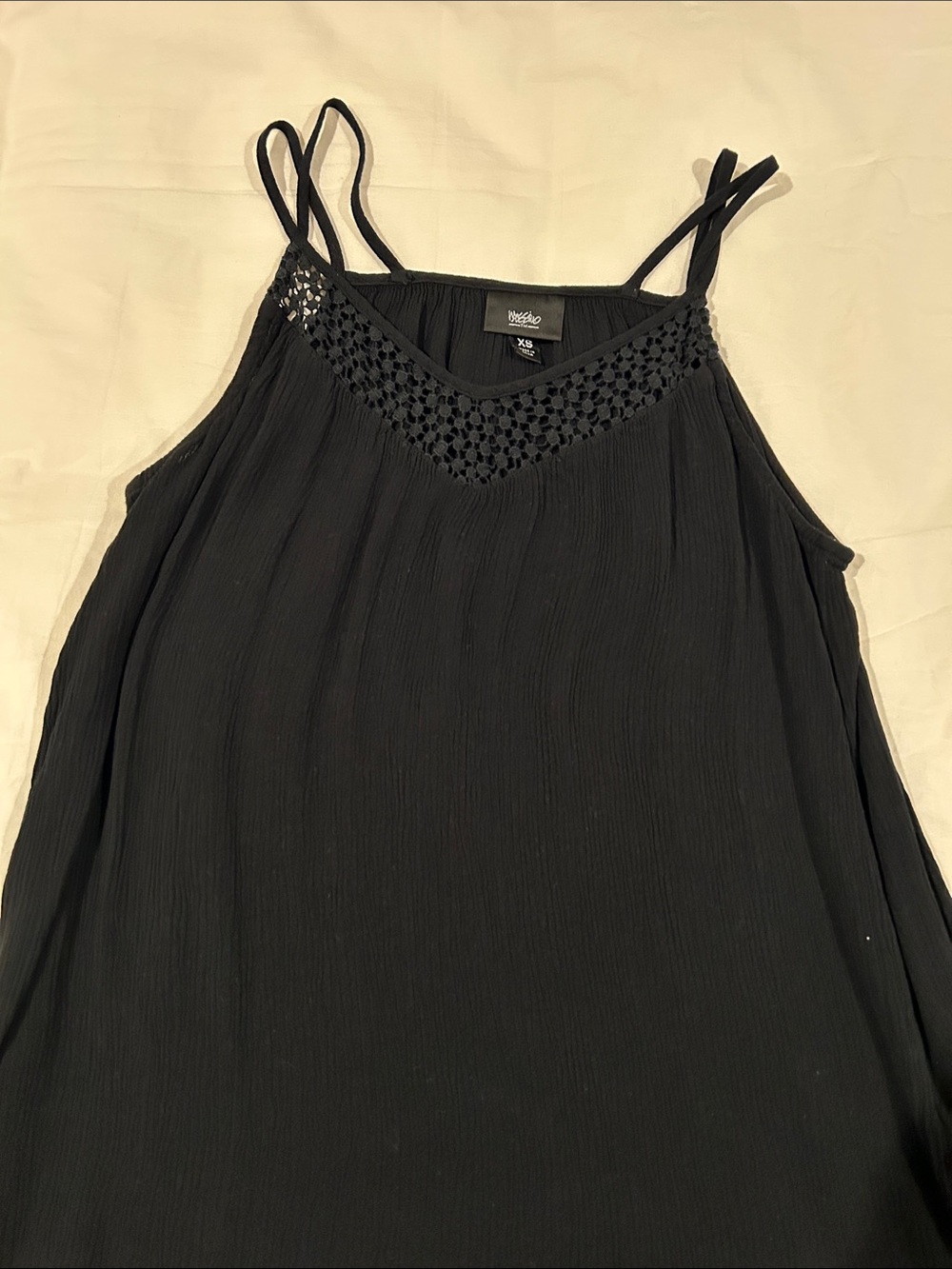 Mossimo Supply Co. Black Crochet Yoke Double-Strap Camisole